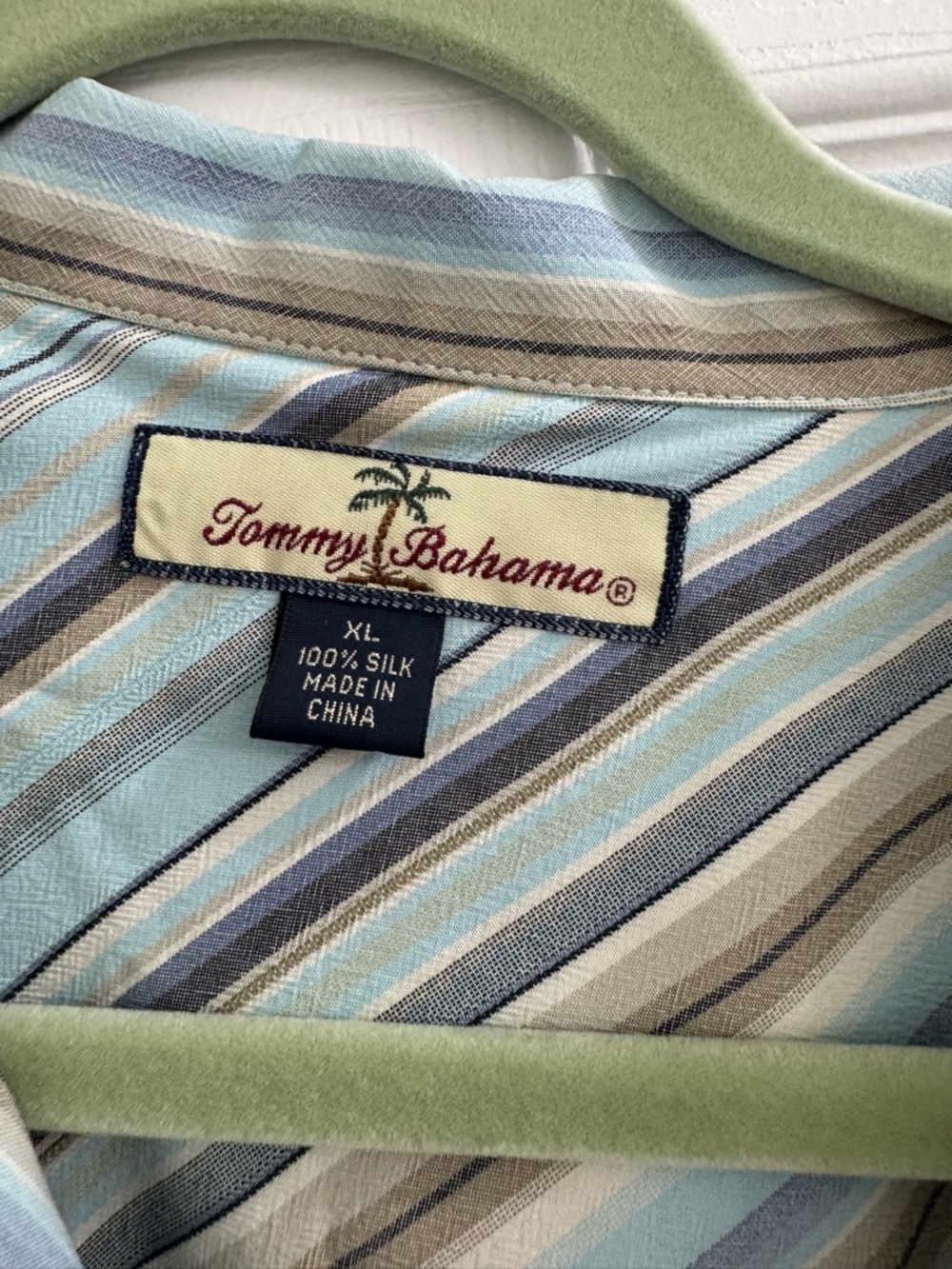 Tommy Bahama silk striped button-down XXL